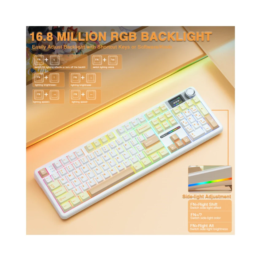 AULA F108 Pro Full Size vision Knob Keyboard - Image 32