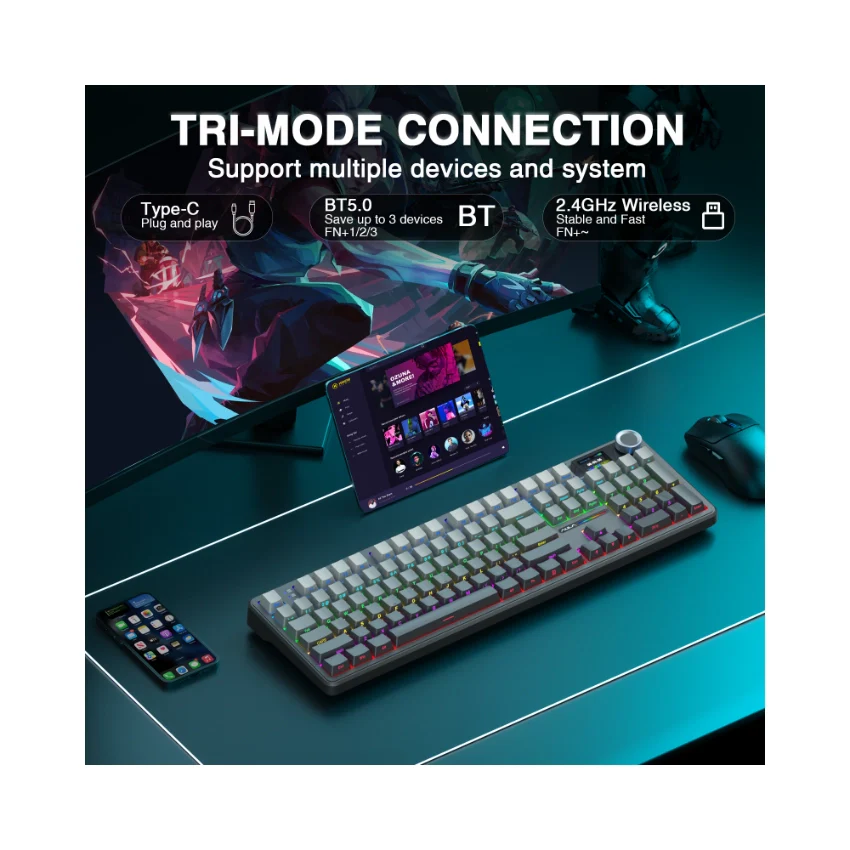 AULA F108 Pro Full Size vision Knob Keyboard - Image 4