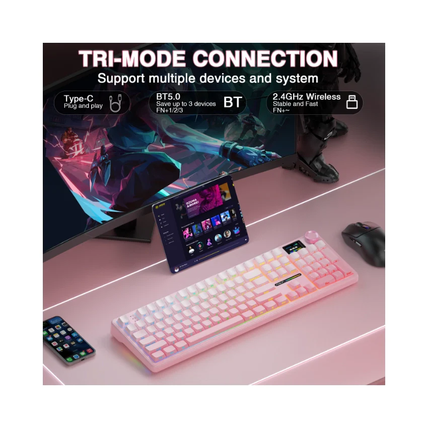 AULA F108 Pro Full Size vision Knob Keyboard - Image 55