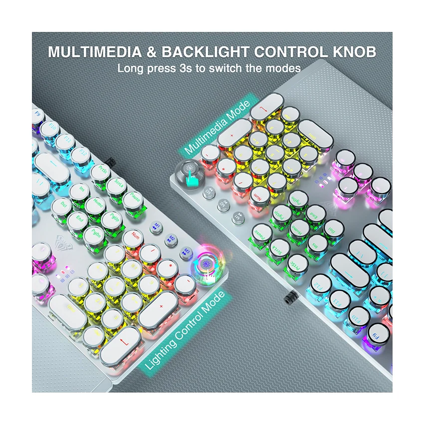 AULA F2088 Retro Punk Typewriter RGB Keyboard - Image 4