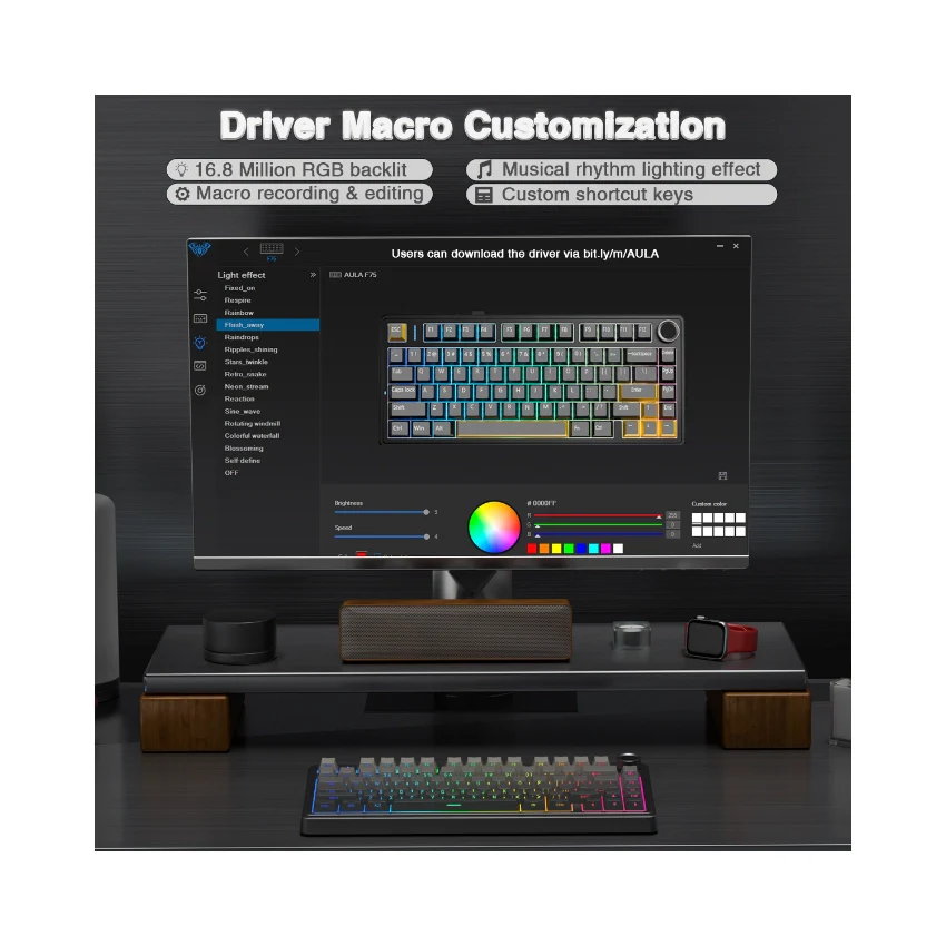 AULA F75 Pro Knob Side-Printed Mechanical Keyboard - Image 16