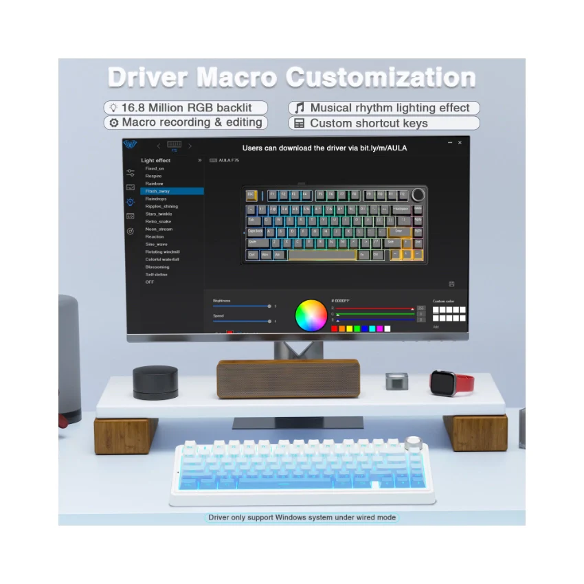 AULA F75 Pro Knob Side-Printed Mechanical Keyboard - Image 23