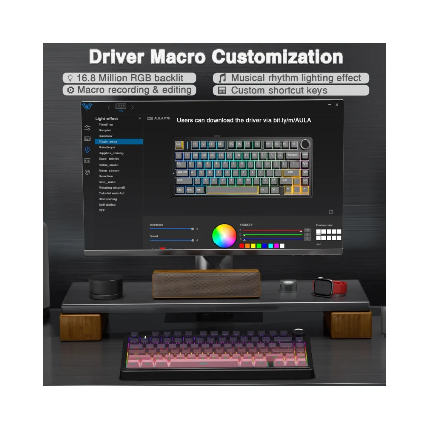 AULA F75 Pro Knob Side-Printed Mechanical Keyboard - Image 32