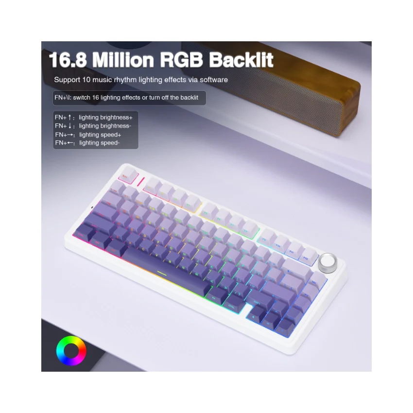 AULA F75 Pro Knob Side-Printed Mechanical Keyboard - Image 5