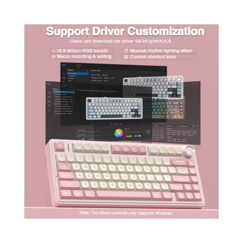 AULA F75 Pro Knob Side-Printed Mechanical Keyboard - Image 59