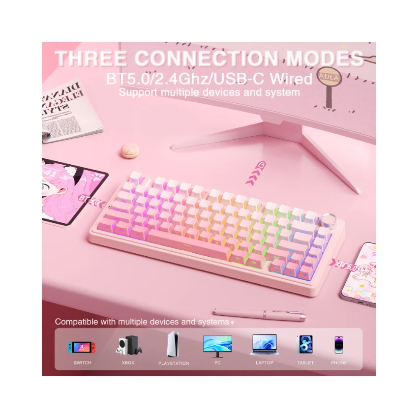 AULA F75 Pro Knob Side-Printed Mechanical Keyboard - Image 69