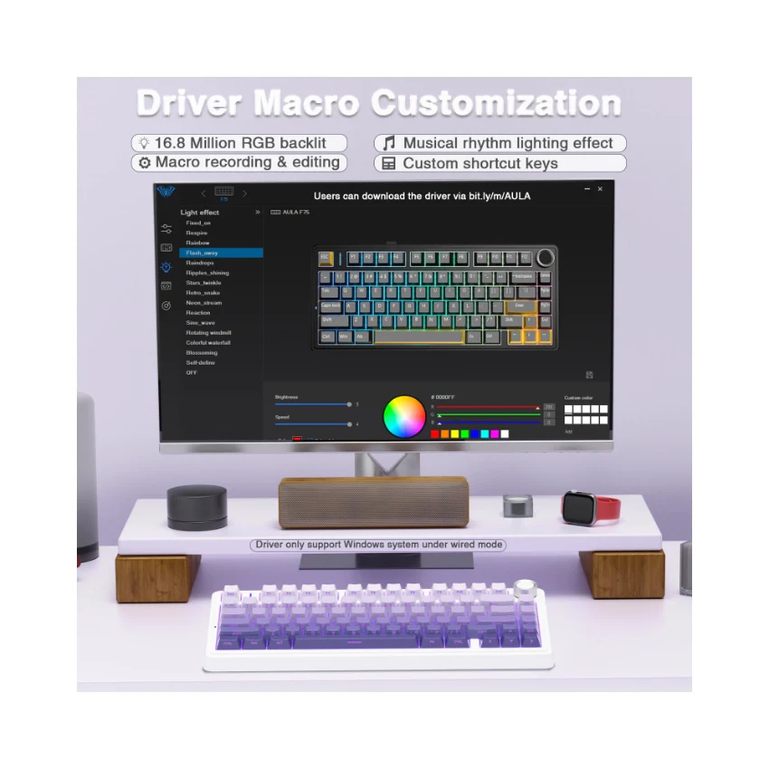 AULA F75 Pro Knob Side-Printed Mechanical Keyboard - Image 7