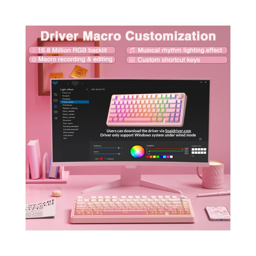 AULA F75 Pro Knob Side-Printed Mechanical Keyboard - Image 73