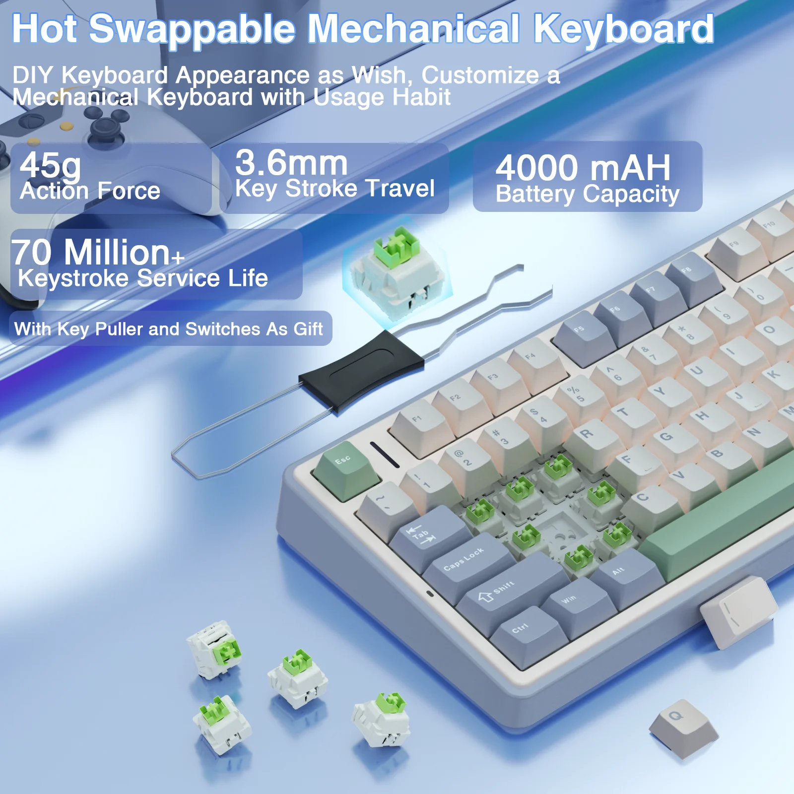 AULA F75 Pro Knob Side-Printed Mechanical Keyboard - Image 78