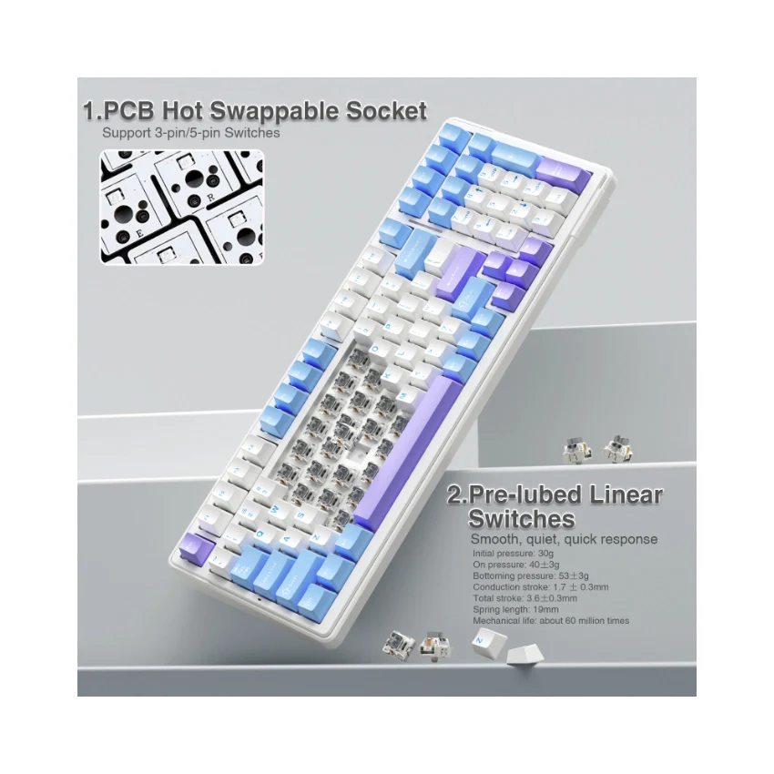 AULA F99 Tri-Mode Mechanical Keyboard👉 Huge Clearance Sale - Image 3