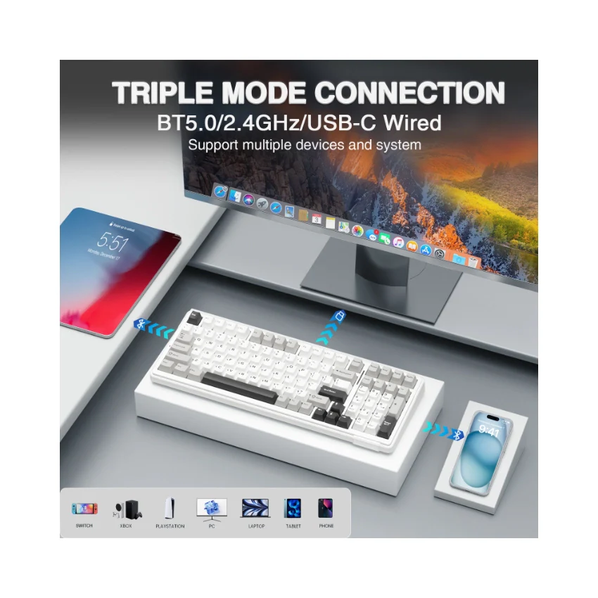 AULA F99 Tri-Mode Mechanical Keyboard👉 Huge Clearance Sale - Image 32