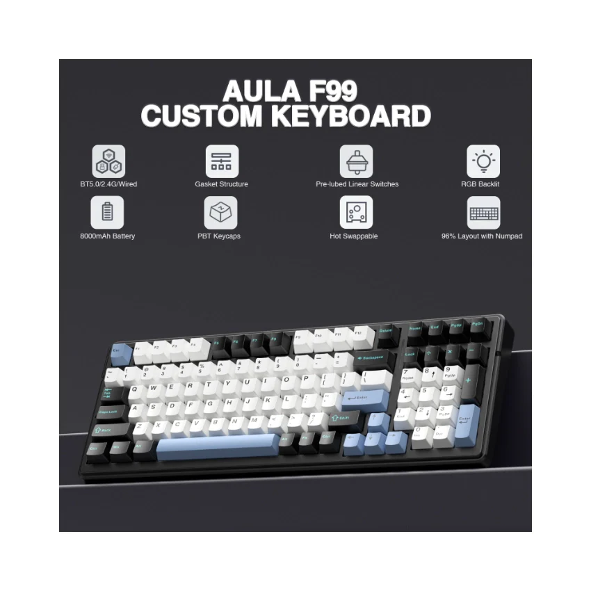 AULA F99 Tri-Mode Mechanical Keyboard👉 Huge Clearance Sale - Image 39
