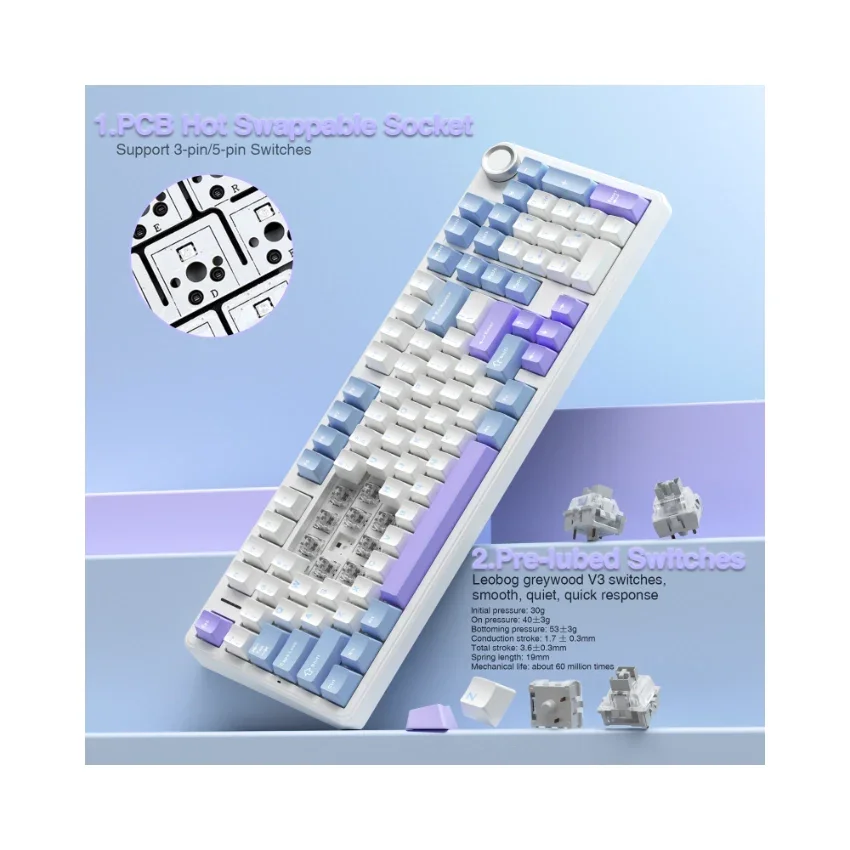 AULA F99 Pro Knob Mechanical Keyboard - Image 14