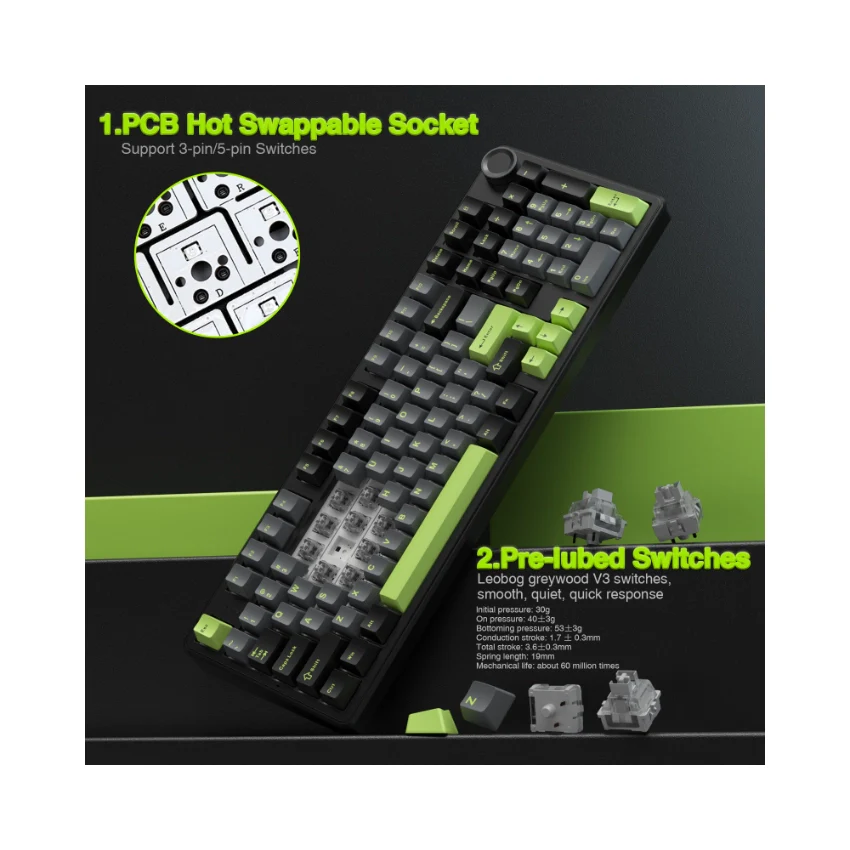 AULA F99 Pro Knob Mechanical Keyboard - Image 3