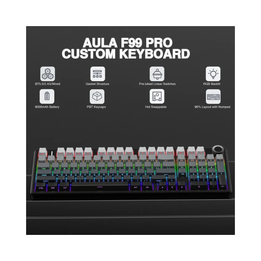 AULA F99 Pro Knob Mechanical Keyboard - Image 31