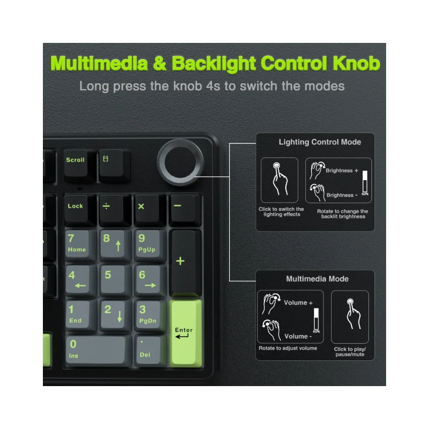AULA F99 Pro Knob Mechanical Keyboard - Image 5