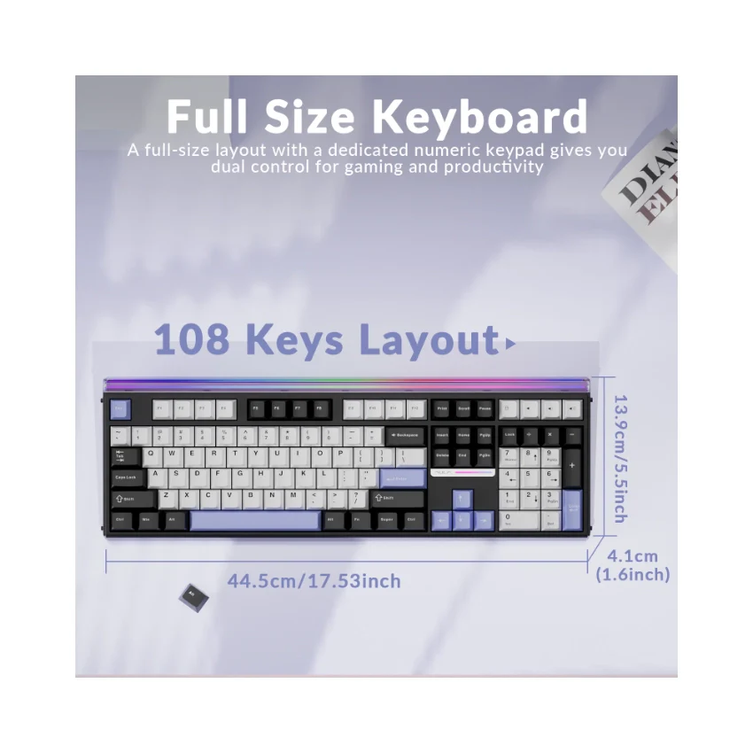 AULA H108 LumioTune Full Size Keyboard - Image 8