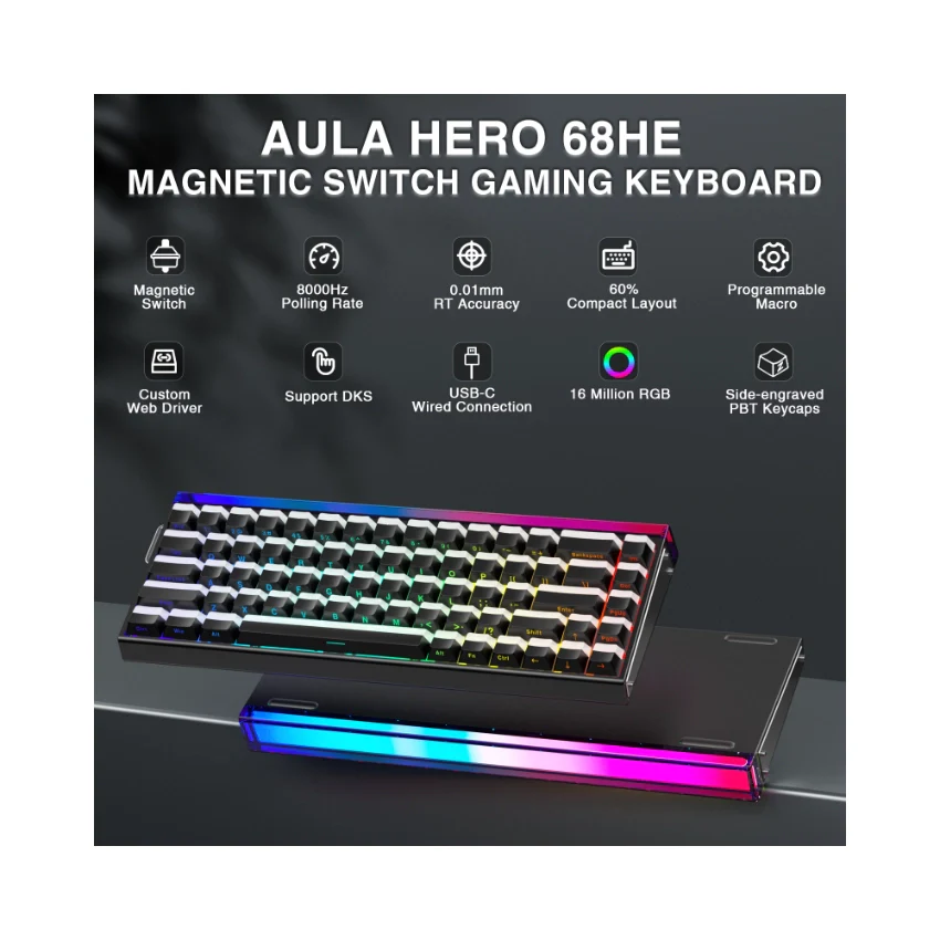 AULA Hero 68 HE Wired Magnetic Keyboard - Image 49