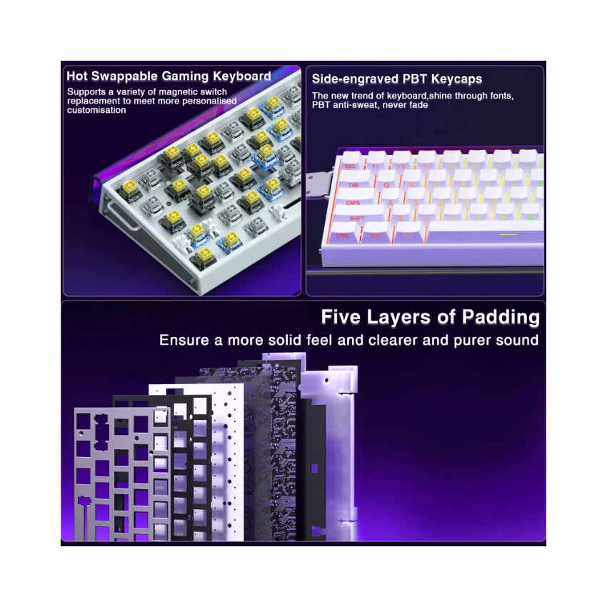 AULA Hero 68 HE Wired Magnetic Keyboard - Image 7