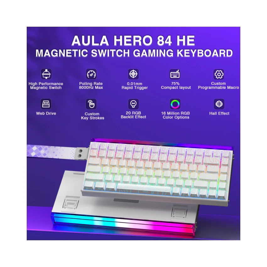 AULA Hero 84 HE Wired Magnetic Keyboard - Image 12