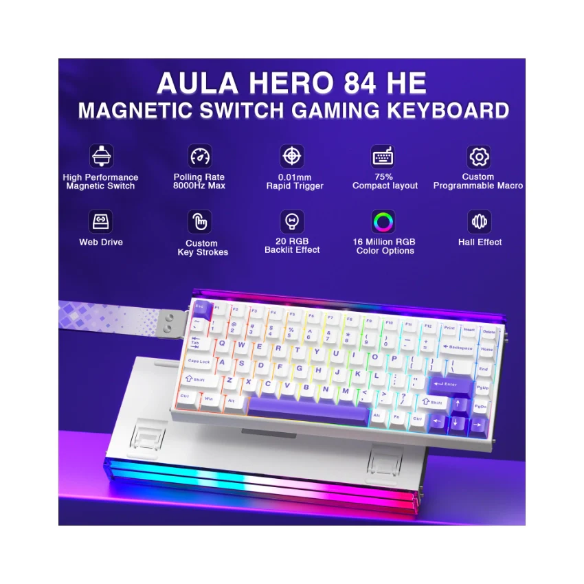 AULA Hero 84 HE Wired Magnetic Keyboard - Image 3