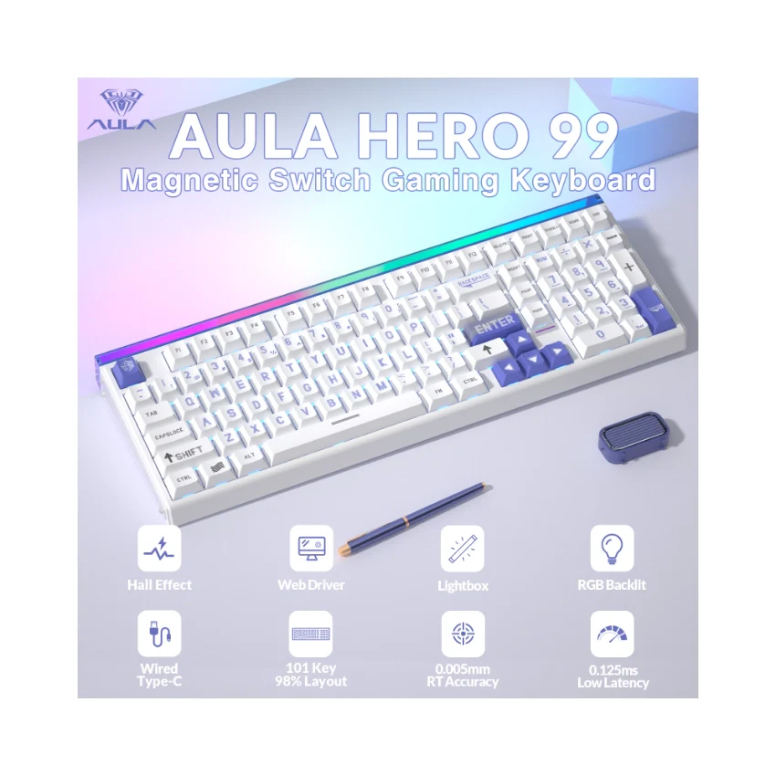 AULA Hero99 Wired Magnetic Gaming Keyboard - Image 3