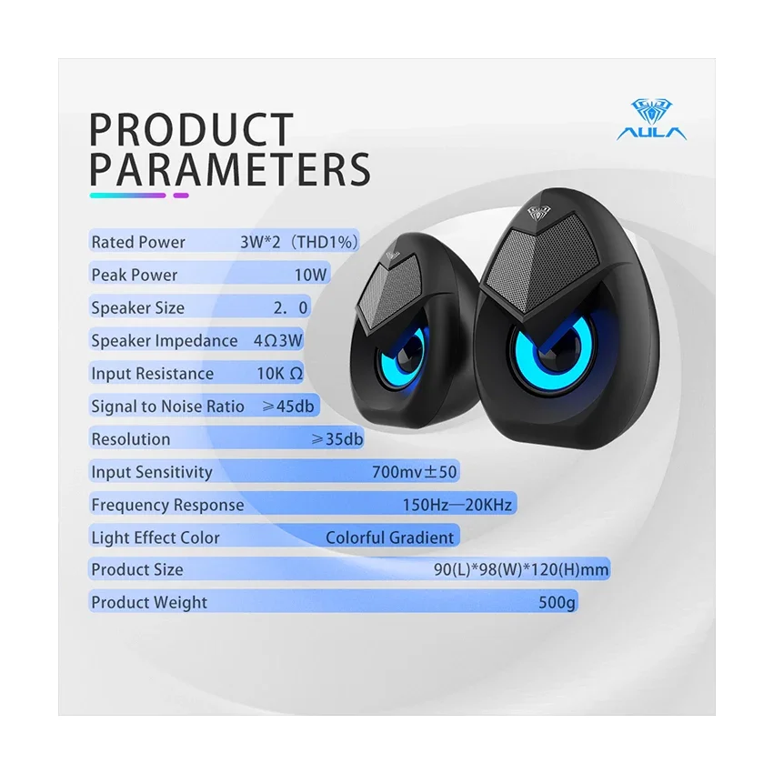 AULA N69 USB Wired Stereo Gaming Speakers - Image 10