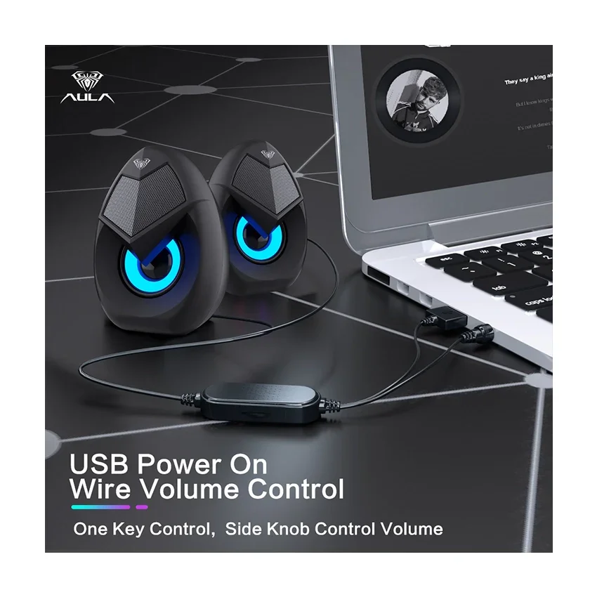 AULA N69 USB Wired Stereo Gaming Speakers - Image 6