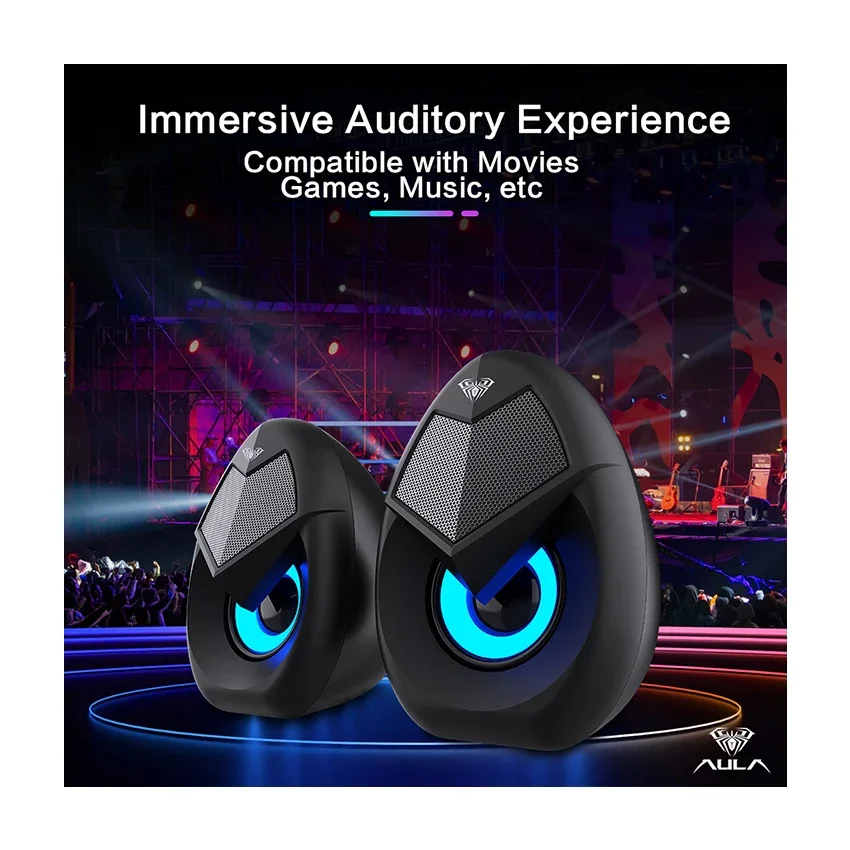 AULA N69 USB Wired Stereo Gaming Speakers - Image 9