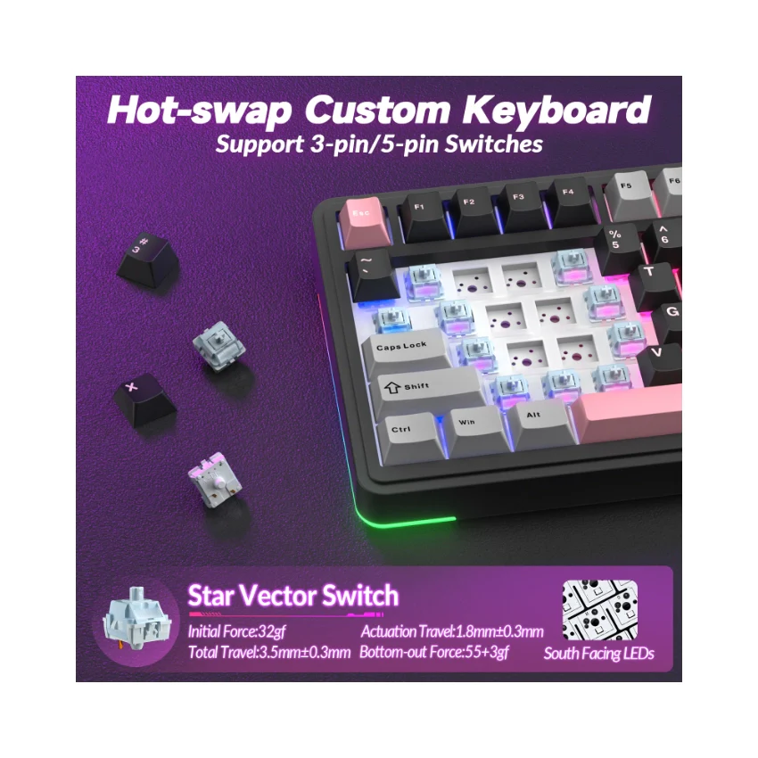 AULA S75 Pro Knob Mechanical Keyboard - Image 26