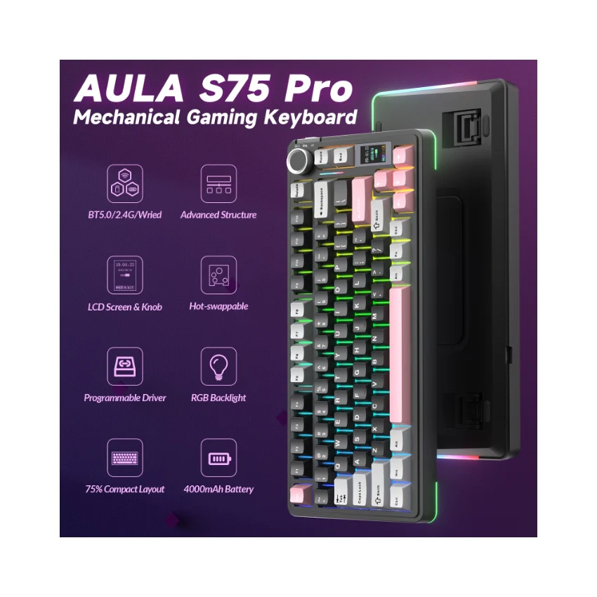 AULA S75 Pro Knob Mechanical Keyboard - Image 28