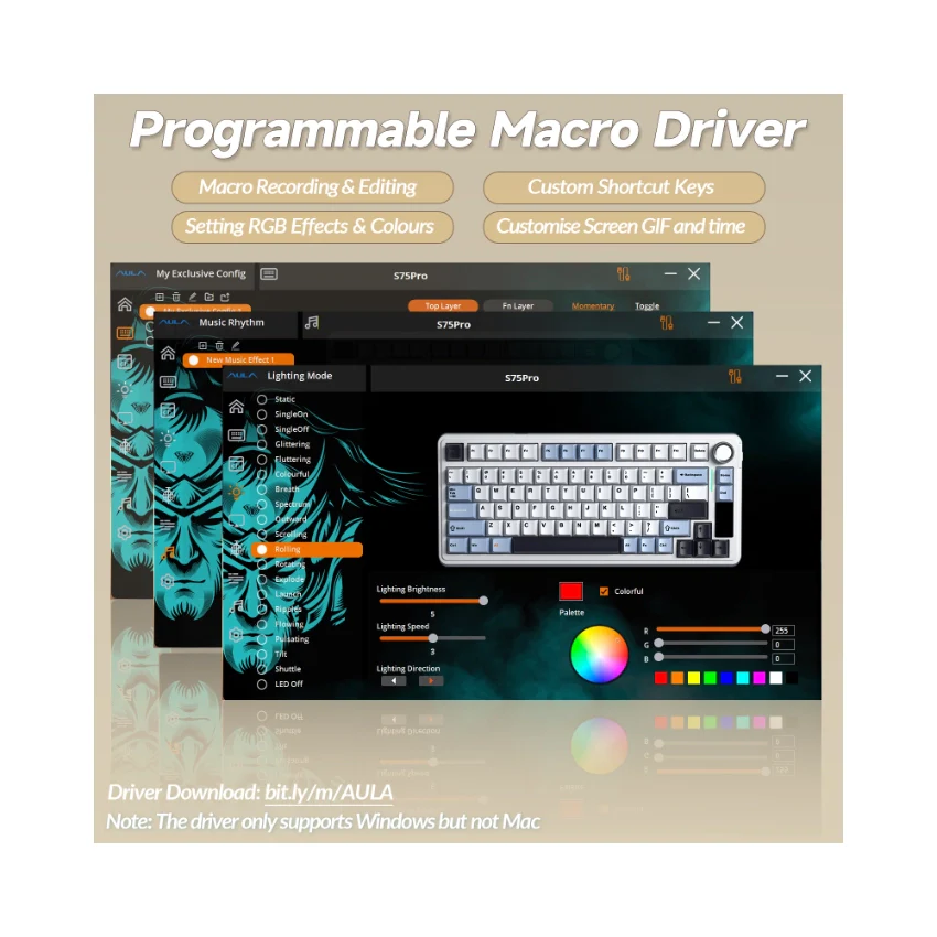 AULA S75 Pro Knob Mechanical Keyboard - Image 8
