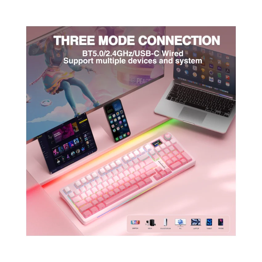 AULA S98 Pro Mechanical Keyboard With Knob& LCD Screen - Image 23