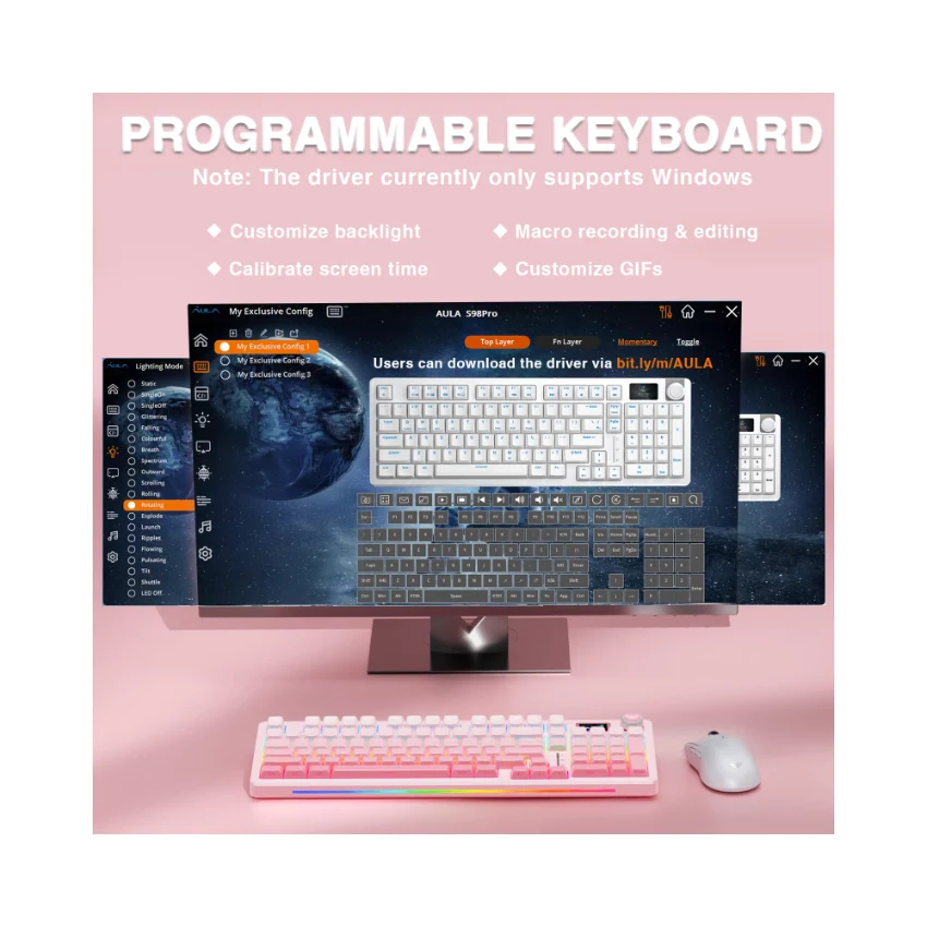 AULA S98 Pro Mechanical Keyboard With Knob& LCD Screen - Image 25